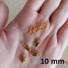 (5 adet) Gold 10 mm Kuyum Kilit ve 2 Halka