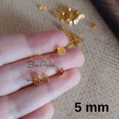 (5 çift - 10 adet) Paslanmaz Çelik Altın Renk 5 mm Yapıştırma Çivi Küpe Aparatı